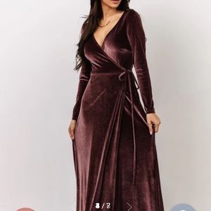 Baltic Born velvet maxi wrap dress